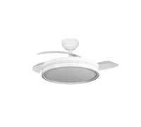ABRILA - Ventilador DC Capitán 60W | 3 Aspas Desplegables | LED Integrado | Control Remoto | Regulable en Intensidad | Temporizador | 36x48/107 cm