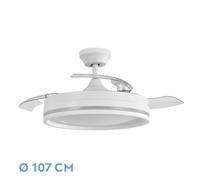 Abrila - ventilador dc cerrato - color blanco con tres aspas desplegab
