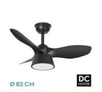 Abrila - ventilador dc cubico - negro con tres aspas- con 6 velocidade