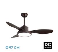 Abrila - ventilador dc hayate - color marrón con tres aspas - con 6 v