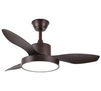 ABRILA - Ventilador DC HAYATE | Color Marrón con tres Aspas | con 6 Velocidades Ajustables | con 3 Temperaturas de Luz | Mando a Distancia Incluido