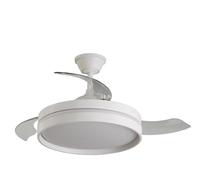 ABRILA- Ventilador DC Mandarin Blanco | Luz Regulable 3000-6000K | 72W | Aspas Desplegables | Mando a Distancia + Temporizador