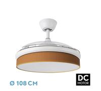 Abrila - ventilador dc moda - color blanco con tres aspas desplegables
