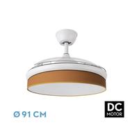 Abrila - ventilador dc moda - color blanco con tres aspas desplegables