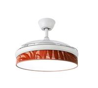 ABRILA - Ventilador DC MODA | Color Blanco con tres Aspas Desplegables ABS y Difusor de Hoja Caldera | 6 Velocidades Ajustables | 3 Temperaturas de Luz | con Temporizador y Mando a Distancia Incluido