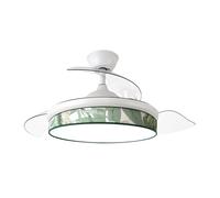 Abrila Moda Blanco / Verde - Ventilador De Techo Aspas Retráctiles 72 W