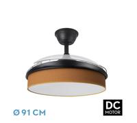 Abrila - ventilador dc moda - color negro con tres aspas desplegables