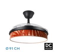 Abrila - ventilador dc moda - color negro con tres aspas desplegables