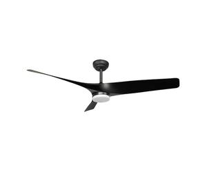 ABRILA - Ventilador DC NIGER | Color Negro con tres Aspas | 6 Velocidades Ajustables | 3 Temperaturas de Luz con Regulador | con Temporizador y Mando a Distancia Incluido