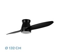 Iluminashop Ventilador de Techo con Luz LED y Mando 24W Negro Motor DC Aspas Retráctiles