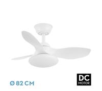 Abrila Ventilador PARAMO DC Blanco, 3 aspas, 6 velocidades, 3 temperaturas de luz, mando a distancia