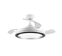 Abrila Dc Picolo 106Cm Blanco-Negro - Ventilador De Techo Aspa Retráctil Con Luz