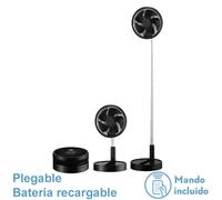 Abrila - ventilador dc portátil galan - color negro con cinco aspas y