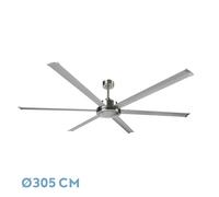 Abrila - ventilador dc sanson - color níquel con seis aspas de alumin
