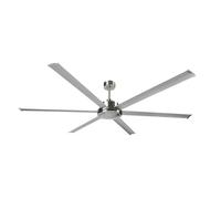 Abrila - Ventilador DC SANSON | Color Níquel con seis Aspas de Aluminio en Color Plata | con 6 Velocidades Ajustables | Con Temporizador y Mando a Distancia Incluidos | Ideal para Grandes Espacios