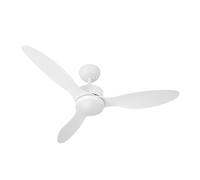 Abrila - Ventilador DC SERPA | Color Blanco con tres Aspas | con 6 Velocidades Ajustables | con 3 Temperaturas de Luz | Temporizador y Regulador de Intensidad | Mando a Distancia Incluido