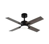 ABRILA - Ventilador DC TALCO | Negro con cuatro Aspas Reversibles en Color Negro/Gris | 3 Temperaturas de Luz Seleccionables con Memoria de Color | Mando a Distancia Incluido