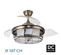 Ventilador de Techo Tornado Cuero 3aspas Desplegables 6velocidades