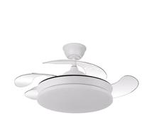 ABRILA-Ventilador DC Tridente Mini 59W Blanco| 4 Aspas Desplegables | Control Remoto | Temporizador
