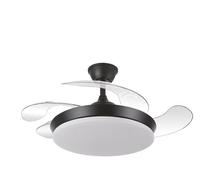 ABRILA-Ventilador DC Tridente Mini 59W Negro | 4 Aspas Desplegables | Control Remoto | Temporizador