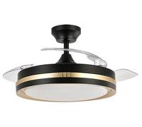 Abrila Viper Negro / Oro - Ventilador De Techo Aspas Retráctiles 72 W F