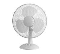 ABRILA - Ventilador De Sobremesa AC CAPE mediano | Color Blanco con tres Aspas | 3 Velocidades Ajustables | Cabezal con 2 Posiciones | Redirección de aire | Ideal para Todas las Estancias