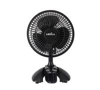 ABRILA- Ventilador de Sobremesa con Pinza Nervion | 2 Velocidades | 20W | Negro | Compacto y Versátil