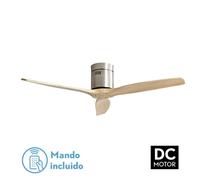 Abrila - ventilador de techo motor dc modelo aguilon níquel, 3 aspas