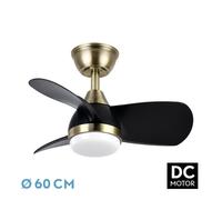 Abrila ventilador de techo ventilador dc 24w pirdo cuero/negro 3 aspas