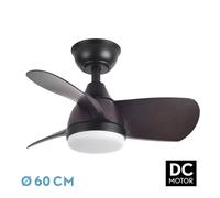 Abrila ventilador de techo ventilador dc 24w pirdo negro/marrón 3 asp