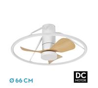 Abrila ventilador de techo ventilador dc oporto 46w blan/haya 3asp.66d