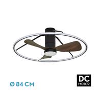 Abrila ventilador de techo ventilador dc oporto 56w neg/marr 3asp.84d