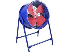 ABRILA- Ventilador Industrial Dana 550W | Azul/Rojo | 4 Aspas | Soporte Estable | 103x58x32 cm