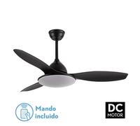 Fabrilamp Yael Ventilador de Techo con Motor DC y Mando 72W Negro