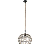 Abrila Yute Negro / Natural - Colgante Rústico 1Xe27 35 Cm