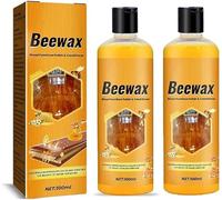 Abrillantador y limpiador de cera de abeja para muebles, restaurador natural de pisos de 100 ml con esponja para muebles de madera, elimina huellas dactilares（2pcs）
