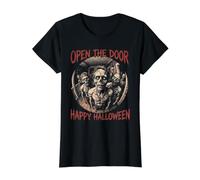 Abrir la Puerta Feliz Halloween Horda Zombie Camiseta gráfica económica