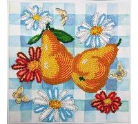 Abris Art Juego de Bordado con Perlas, Algodón, Multicolor, 15 x 16 cm
