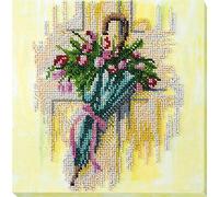 Abris Art Juego de Bordado con Perlas, Algodón, Multicolor, 20x21cm