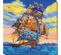 Abris Art Juego de Bordado con Perlas, Algodón, Multicolor, 30x19cm