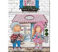 Abris Art Juego de Bordado con Perlas, Algodón, Multicolor, 37,5x19cm