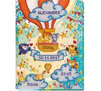Abris Art Juego de Bordado con Perlas, Algodón, Multicolor, 40x19cm