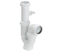 ABRISA 00000000 Sifon Curvo Extensible con Toma Lavadora 1 1/2" Ø 40 Mm, Blanco
