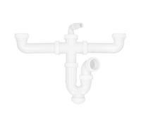 ABRISA 00000000 Sifon Doble Evacuacion 1 1/2" Ø 40mm, Blanco