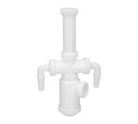 Abrisa 6511 Sifón Botella extensible 2 tomas, blanco