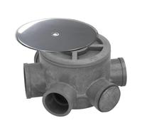 ABRISA Bote Sifónico PVC Tuberias Ø 110 mm. Salidas Ø 50 y 40 mm. Altura 90 mm.