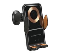 ABS 15W Wireless Car Charger Holder 11.8x6.5x2cm - Fast Charging Auto Clamp With 360° Rotation, Anti-Shake Dashboard Vent Mount For Navigation