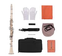 ABS 17- Key Clarinet BB Piso Con Motivos De Transporte Guantes De Limpieza De Tela De Limpieza Caso 10pcs Reeds Clarinetes (Color : White)