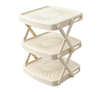ABS Countertop Organizer 3-Tier Foldable Space Saving Seasoning Rack | ABS Counter Top Organizer Kitchen Storage for Dish Tray Fruit Home Farmhouse Restaurant Dining Room Cabinet Pantry