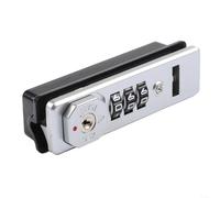 ABS Customs - Cerradura de combinación con esmerilado resistente a los arañazos para maleta, maletín, caja de herramientas y seguridad de almacenamiento (plata derecha)